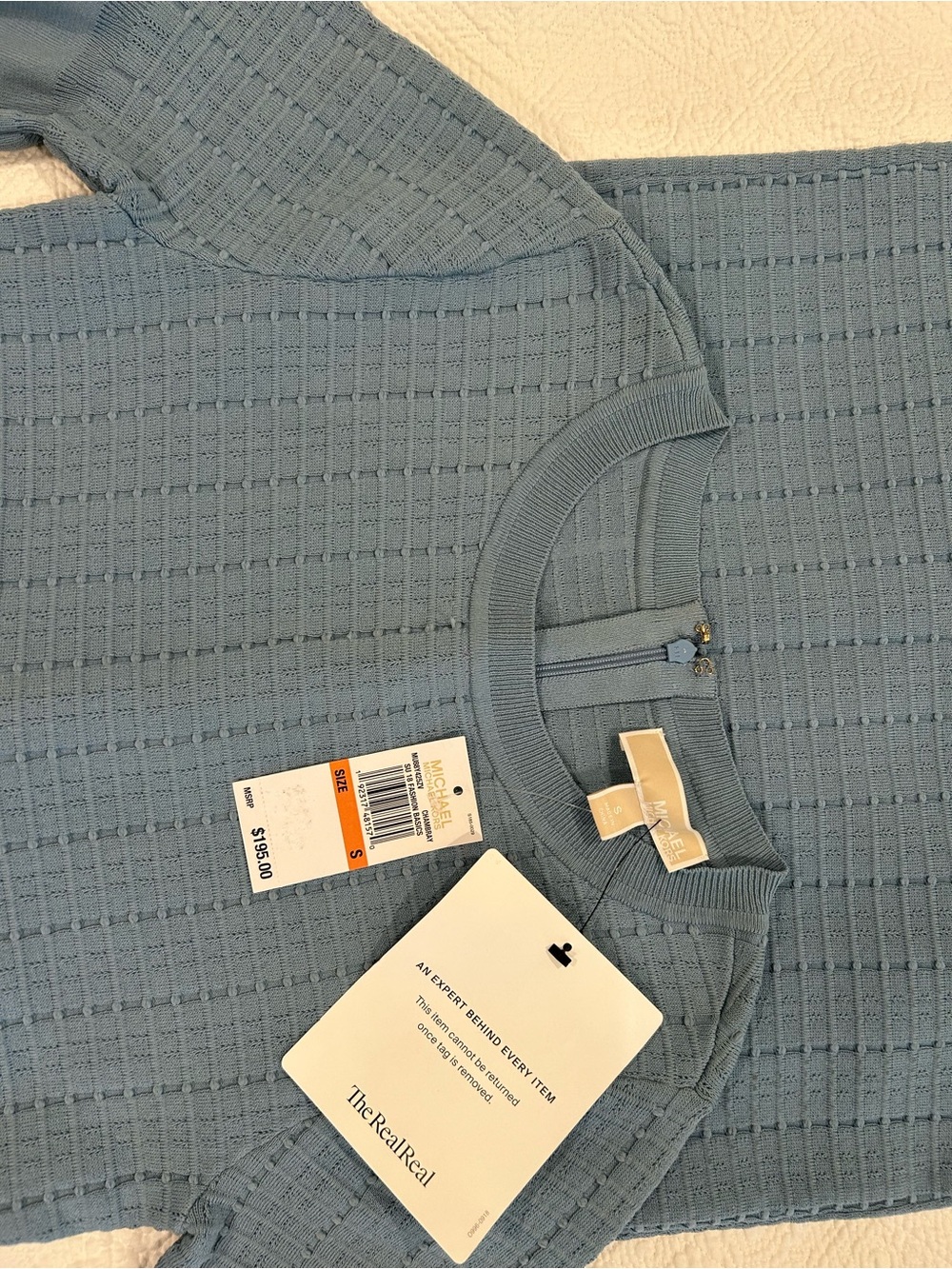 Michael Kors Slate Blue Textured Knit Dress - Picture 3 of 6